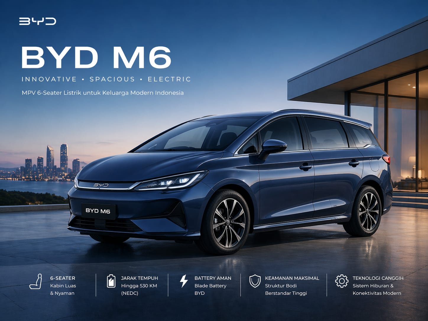 BYD M6 - MPV Listrik Keluarga